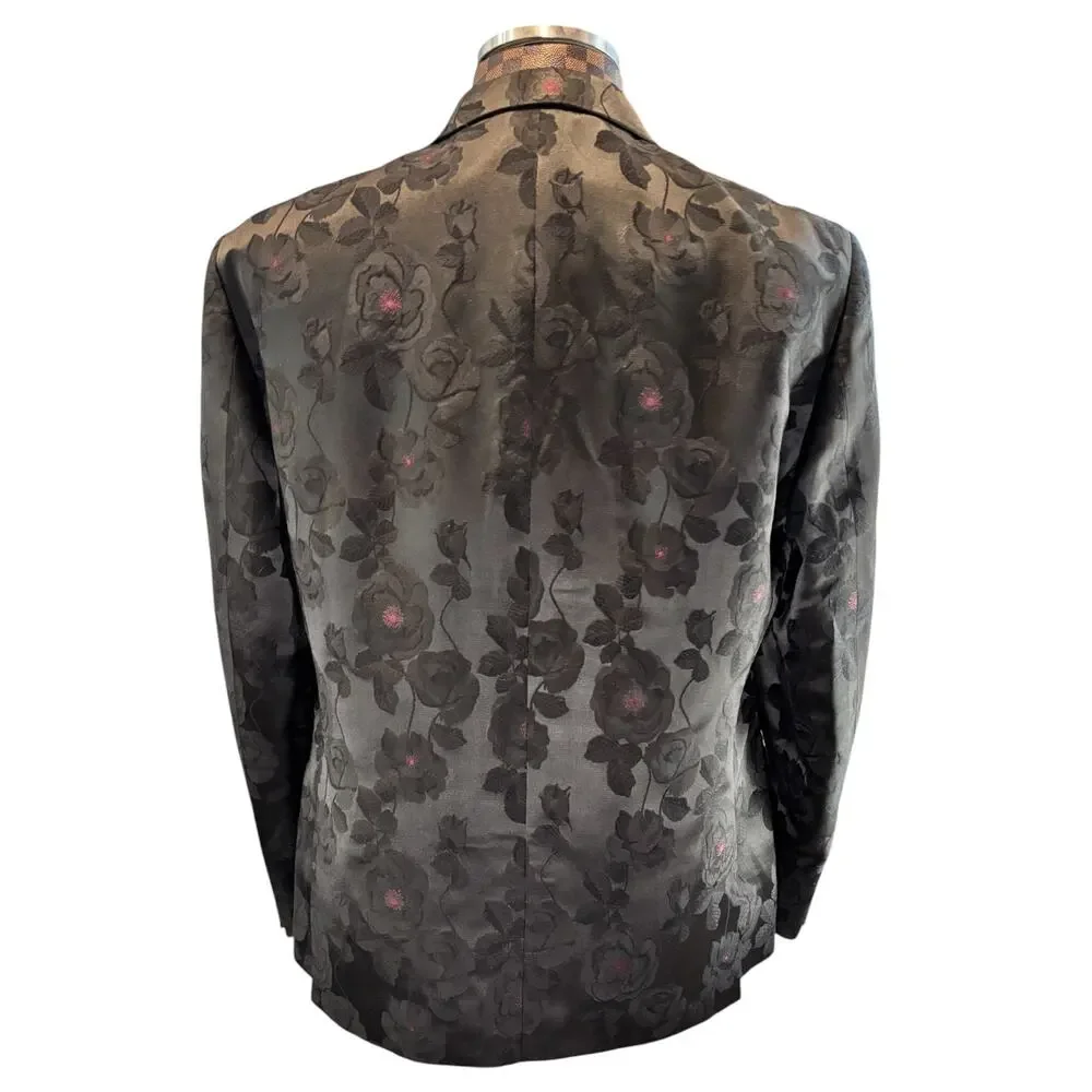 Tallia Mens Black Floral Sports Coat Dinner Jacket Sports Coat Size 42S Blazer